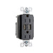 Pass And Seymour Duplex Receptacle 15A Tamper-Resistant Spec With 3.1A USB Charge Black (TR5262USBBK)