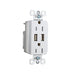 Pass And Seymour Duplex Receptacle 15A Tamper-Resistant Spec With 3.1A USB Charge White (TR5262USBW)