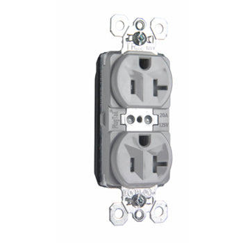 Pass And Seymour Duplex Receptacle Tamper-Resistant 20A 125V Gray (PTTR5362GRY)