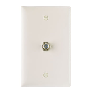 Pass And Seymour F Type Coax Connector With Thermoplastic Plate Light Almond (TPCATVLA)