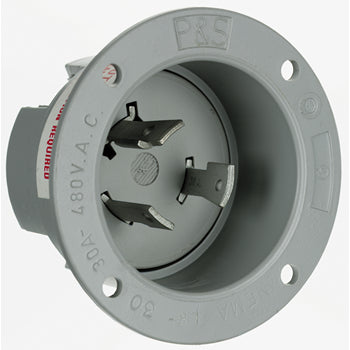Pass And Seymour Flanged Inlet 3-Way 30A 480V Turnlok Gray (L830FI)