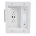 Pass And Seymour Flat Panel Recessed Wall Plate With USB White (HT21USBWHV1)