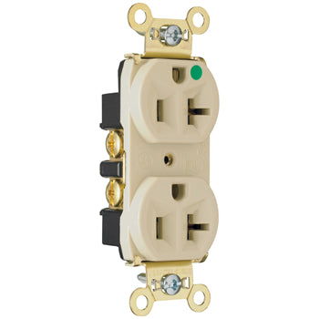 Pass And Seymour Hospital Grad Duplex Receptacle 20A 125VAC Light Almond (PS8300HLA)