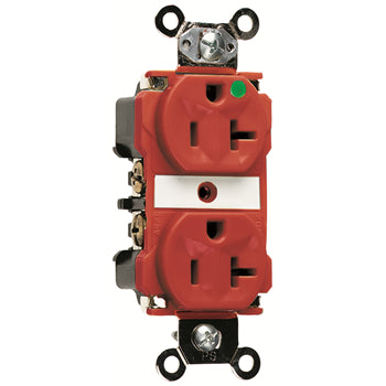 Pass And Seymour Hospital Grade Duplex Receptacle 20A/125VAC Red (8300RED)