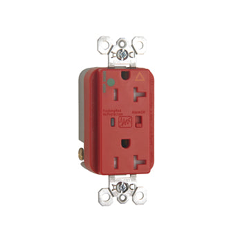 Pass And Seymour Hospital Grade Isolated Ground Surge Protective Duplex Receptacle Tamper-Resistant 20A/125V Alarm Red (TRIG8300REDSP)