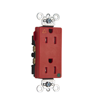 Pass And Seymour Hospital Grade Isolated Ground Tamper-Resistant Decorator Receptacle 15A 125V Red (TRIG26262HGRED)
