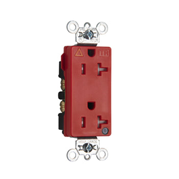 Pass And Seymour Hospital Grade Isolated Ground Tamper-Resistant Decorator Receptacle 20A 125V Red (TRIG26362HGRED)