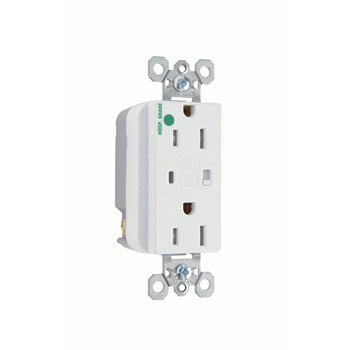 Pass And Seymour Hospital Grade Surge Protective Duplex Receptacle Tamper-Resistant 15A/125V Alarm White (TR8200WSP)