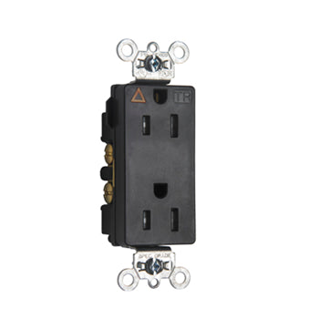 Pass And Seymour Isolated Ground Tamper-Resistant Decorator Receptacle 15A 125V Black (TRIG26262BK)