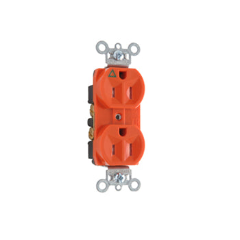 Pass And Seymour Isolated Ground Tamper-Resistant Duplex Receptacle 15A 125V Orange (TRIG5262)