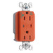 Pass And Seymour Isolated Ground TVSS Hospital Grade Receptacle 15A 125V Alarm Orange (IG8200OSP)