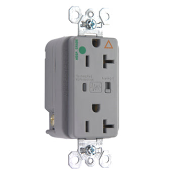 Pass And Seymour Isolated Ground TVSS Hospital Grade Receptacle 20A 125V Alarm Gray (IG8300GRYSP)