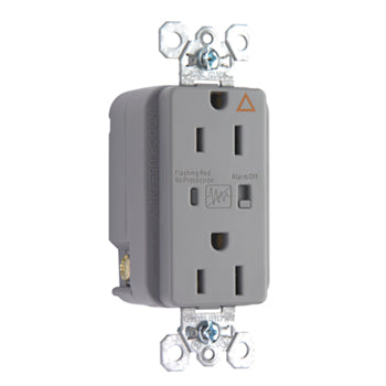 Pass And Seymour Isolated Ground TVSS Receptacle 15A 125V Alarm Gray (IG5262GRYSP)