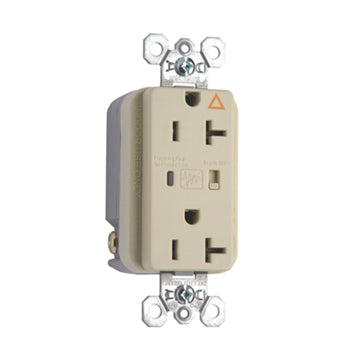 Pass And Seymour Isolated Ground TVSS Receptacle 20A 125V Alarm Ivory (IG5362ISP)
