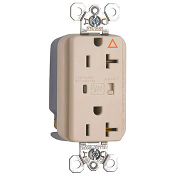 Pass And Seymour Isolated Ground TVSS Receptacle 20A 125V Alarm Light Almond (IG5362LASP)