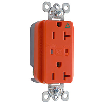 Pass And Seymour Isolated Ground TVSS Receptacle 20A 125V Alarm Orange (IG5362OSP)