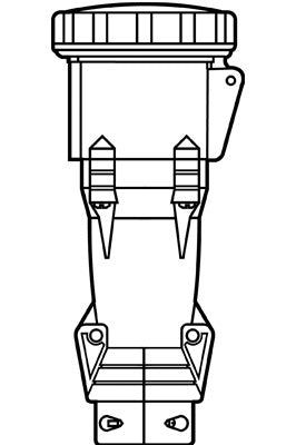 Pass and Seymour International Connector 2P3W 125A 200/250V IP67  (PS3125C6W)