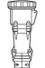 Pass and Seymour International Connector 2P3W 125A 200/250V IP67  (PS3125C6W)