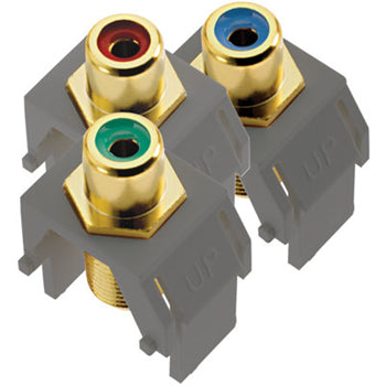 Pass And Seymour Keystone Red/Green/Blue RCA To F Connector Magnesium (ACRGBRCAFM1)