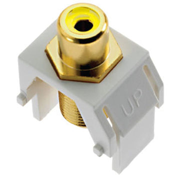 Pass And Seymour Keystone Yellow RCA To F Connector White (ACYRCAFW1)