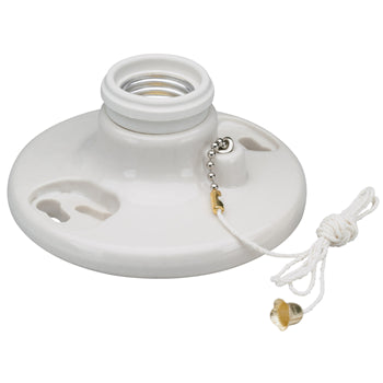 Pass And Seymour Light Almond Lamp Holder Porcelain Pull Chain 250W250V (284)