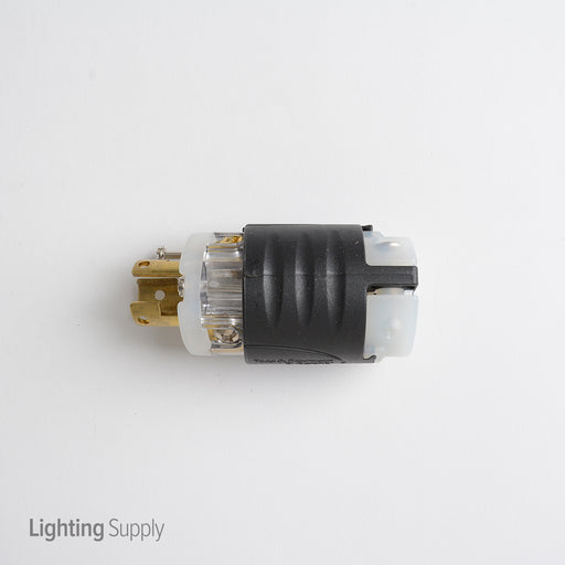 Pass And Seymour Locking Plug Black Back White Front Body 15 Amp 125V 2-Pole 3 Wire (PSL515P)