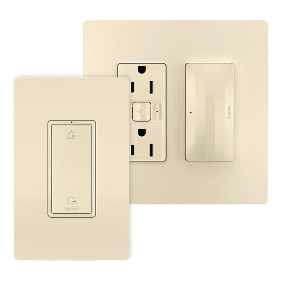 Pass And Seymour Netatmo Outlet Kit With Home Automation Switch Light Almond (WNRH15KITLA)
