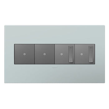 Pass And Seymour Pale Blue 4-Gang Wall Plates (AWP4GBL4)