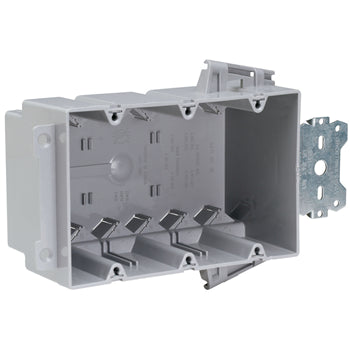 Pass And Seymour Plastic Box 3-Gang 54 Cubic Inch With Quick/Click Offset Bracket (S354S50AC)