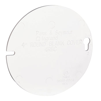 Pass And Seymour Plastic Box 4 Round Blank Cover White (4RBCW)