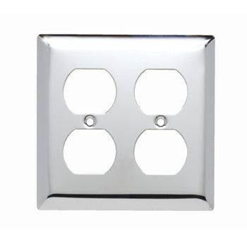 Pass And Seymour Plate 2-Gang Duplex Chrome (SB82CH)