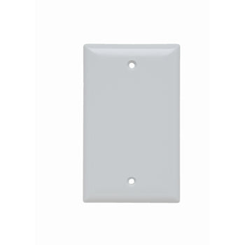 Pass And Seymour Plate Plastic 1-Gang Blank Without Line White (SP13W)