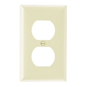 Pass And Seymour Plate Plastic 1-Gang Duplex Without Line Ivory (SP8I)