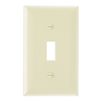 Pass And Seymour Plate Plastic 1-Gang Toggle Without Line Ivory (SP1I)