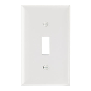 Pass And Seymour Plate Plastic 1-Gang Toggle Without Line White (SP1W)