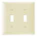 Pass And Seymour Plate Plastic 2-Gang 2 Toggle Without Line Ivory (SP2I)