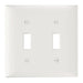 Pass And Seymour Plate Plastic 2-Gang 2 Toggle Without Line White (SP2W)
