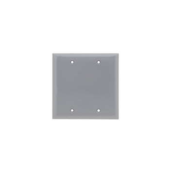 Pass And Seymour Plate Plastic 2-Gang Blank Without Line Gray (SP23GRY)