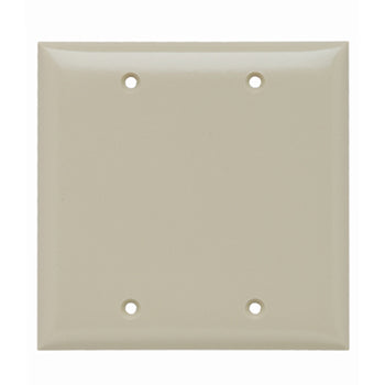 Pass And Seymour Plate Plastic 2-Gang Blank Without Line Ivory (SP23I)