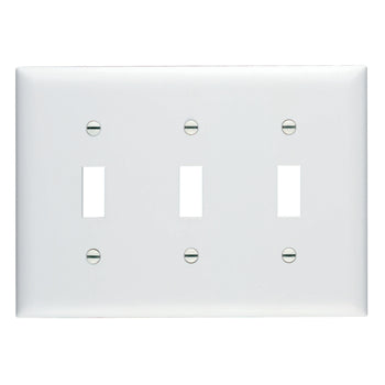 Pass And Seymour Plate Plastic 3-Gang 3 Toggle Without Line Gray (SP3GRY)