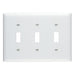 Pass And Seymour Plate Plastic 3-Gang 3 Toggle Without Line White (SP3W)
