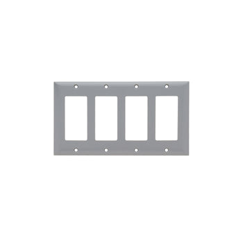 Pass And Seymour Plate Plastic 4-Gang 4 SPLEX Without Line Gray (SP264GRY)