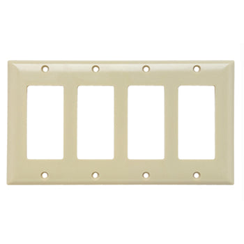Pass And Seymour Plate Plastic 4-Gang 4 SPLEX Without Line Ivory (SP264I)