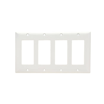 Pass And Seymour Plate Plastic 4-Gang 4 SPLEX Without Line White (SP264W)