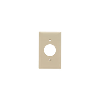Pass And Seymour Plate Plastic 1-Gang Single Receptacle Without Line Ivory (SP7I)