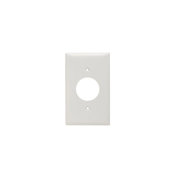 Pass And Seymour Plate Plastic 1-Gang Single Receptacle Without Line White (SP7W)