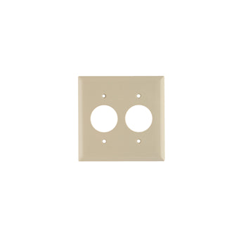 Pass And Seymour Plate Plastic 2-Gang 2 Single Receptacle Without Line Ivory (SP72I)