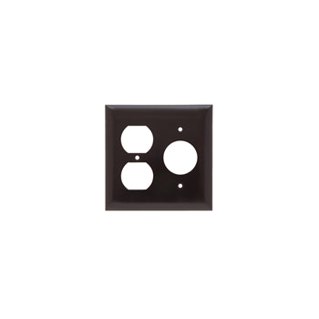 Pass And Seymour Plate Plastic 2-Gang Single/Duplex Without Line Brown (SP78)