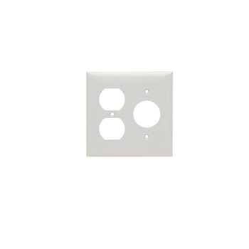 Pass And Seymour Plate Plastic 2-Gang Single/Duplex Without Line White (SP78W)