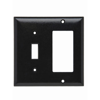 Pass And Seymour Plate Plastic 2-Gang Toggle And SPLEX Without Line Black (SP126BK)